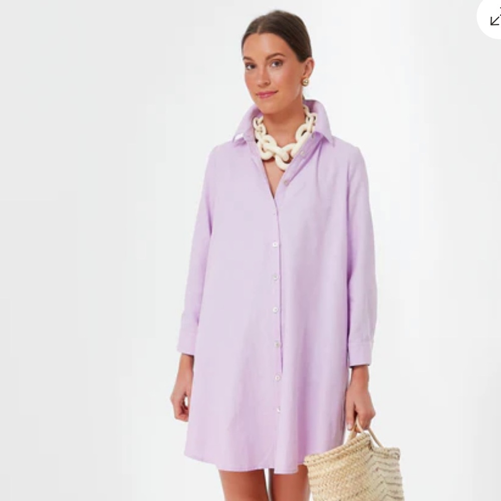 Tuckernuck Lavender Oxford Harris Shirt Dress